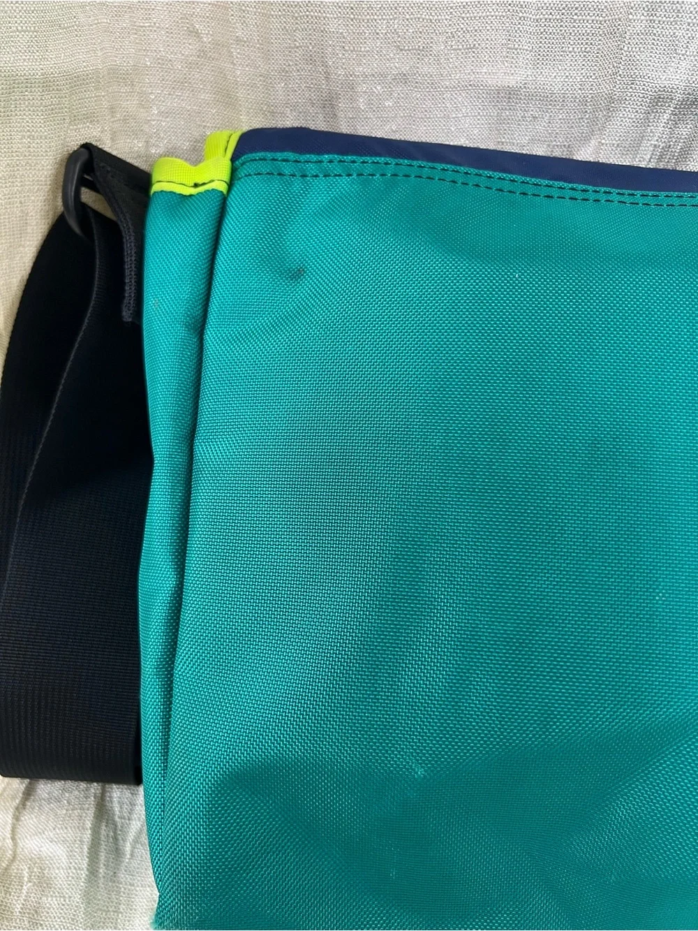 Timbuk2 Classic Messenger Bag Blue Teal Lime Cycling Laptop Commuter Small